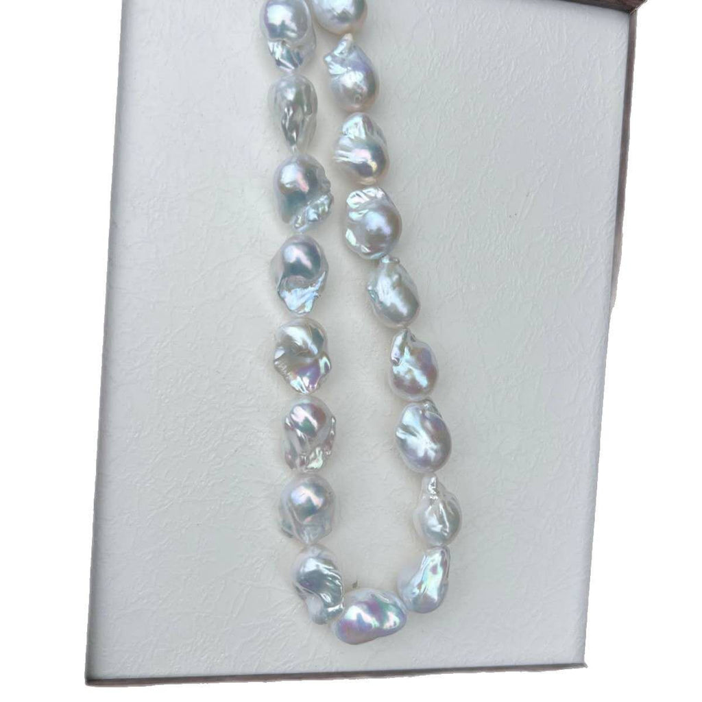 Collana perle barocche naturali grandi 16-17mm, girocollo perle d’acqua dolce barocche irregolari alto lustro, collana perle vintage di lusso fatta a mano regalo per donna