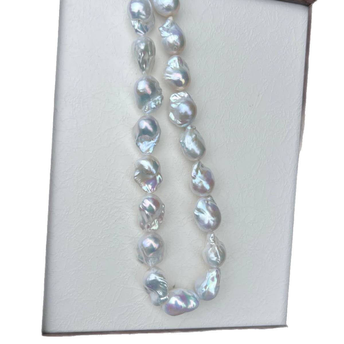 Collana perle barocche naturali grandi 16-17mm, girocollo perle d’acqua dolce barocche irregolari alto lustro, collana perle vintage di lusso fatta a mano regalo per donna