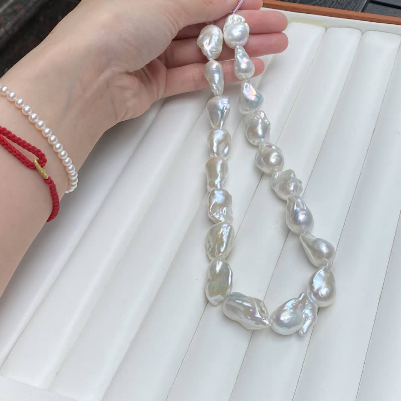 Collana perle barocche naturali grandi 16-17mm, girocollo perle d’acqua dolce barocche irregolari alto lustro, collana perle vintage di lusso fatta a mano regalo per donna