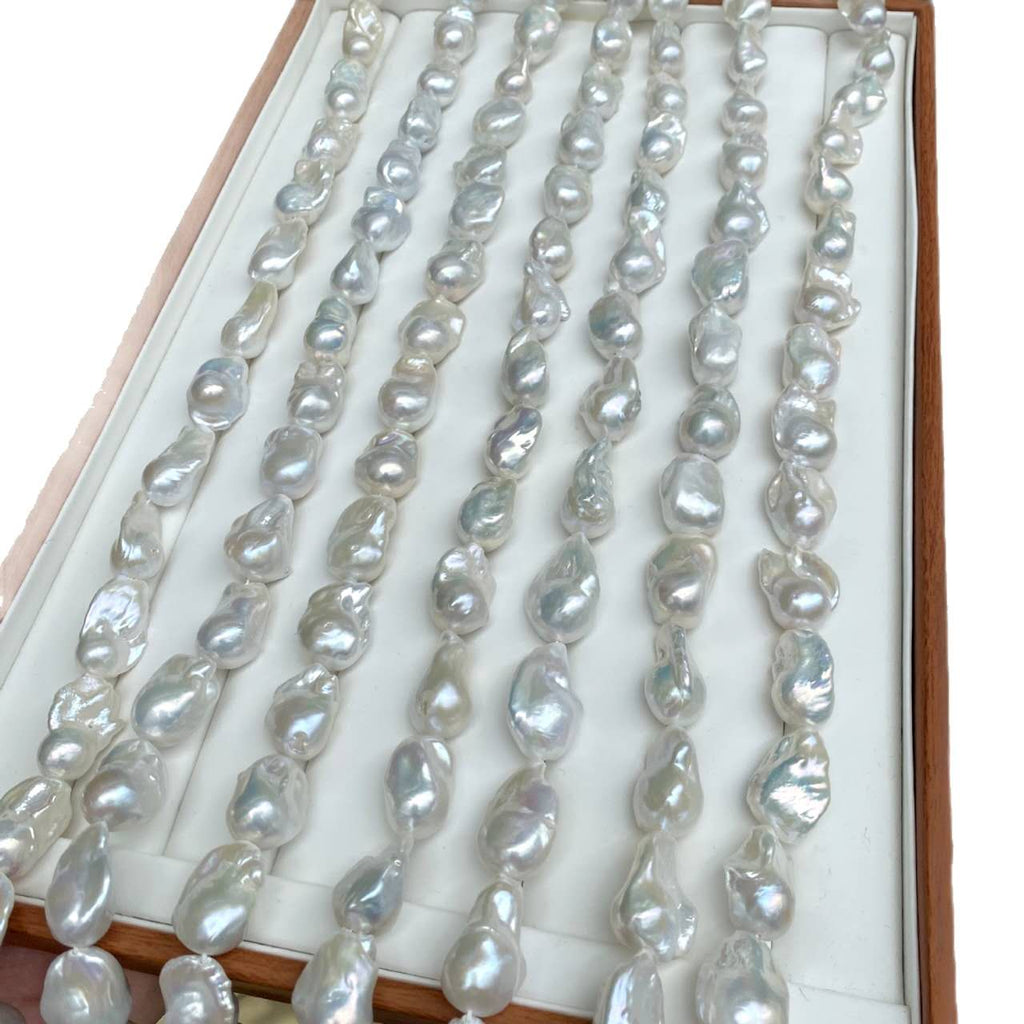 Collana perle barocche naturali grandi 16-17mm, girocollo perle d’acqua dolce barocche irregolari alto lustro, collana perle vintage di lusso fatta a mano regalo per donna