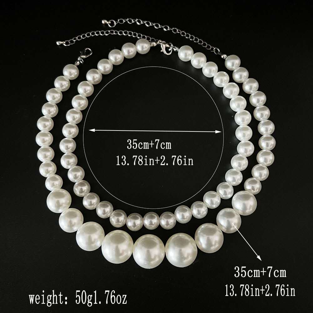 set gioielli in Perla Sfumata 5 Pz, 2 Collane , Orecchini,Bracciale e Anello