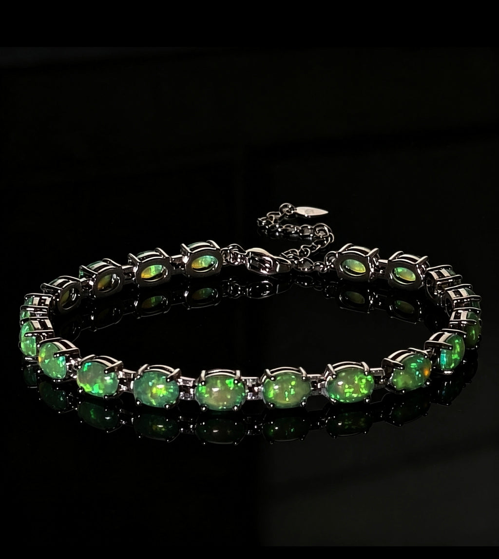 Bracciale con Opale in Argento 925 Ipoallergenico - 7 COLORI -
