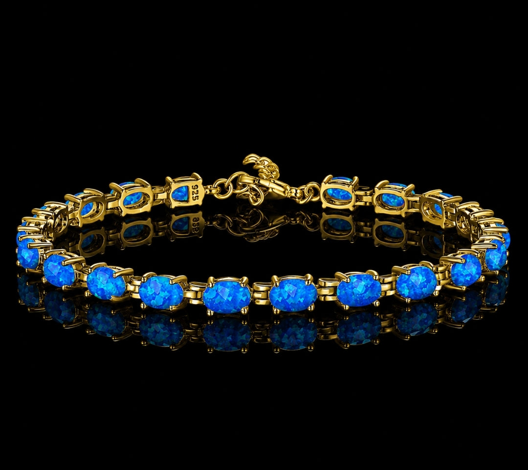 Bracciale con Opale  in Argento 925 Ipoallergenico - 2 Colori. no nichel