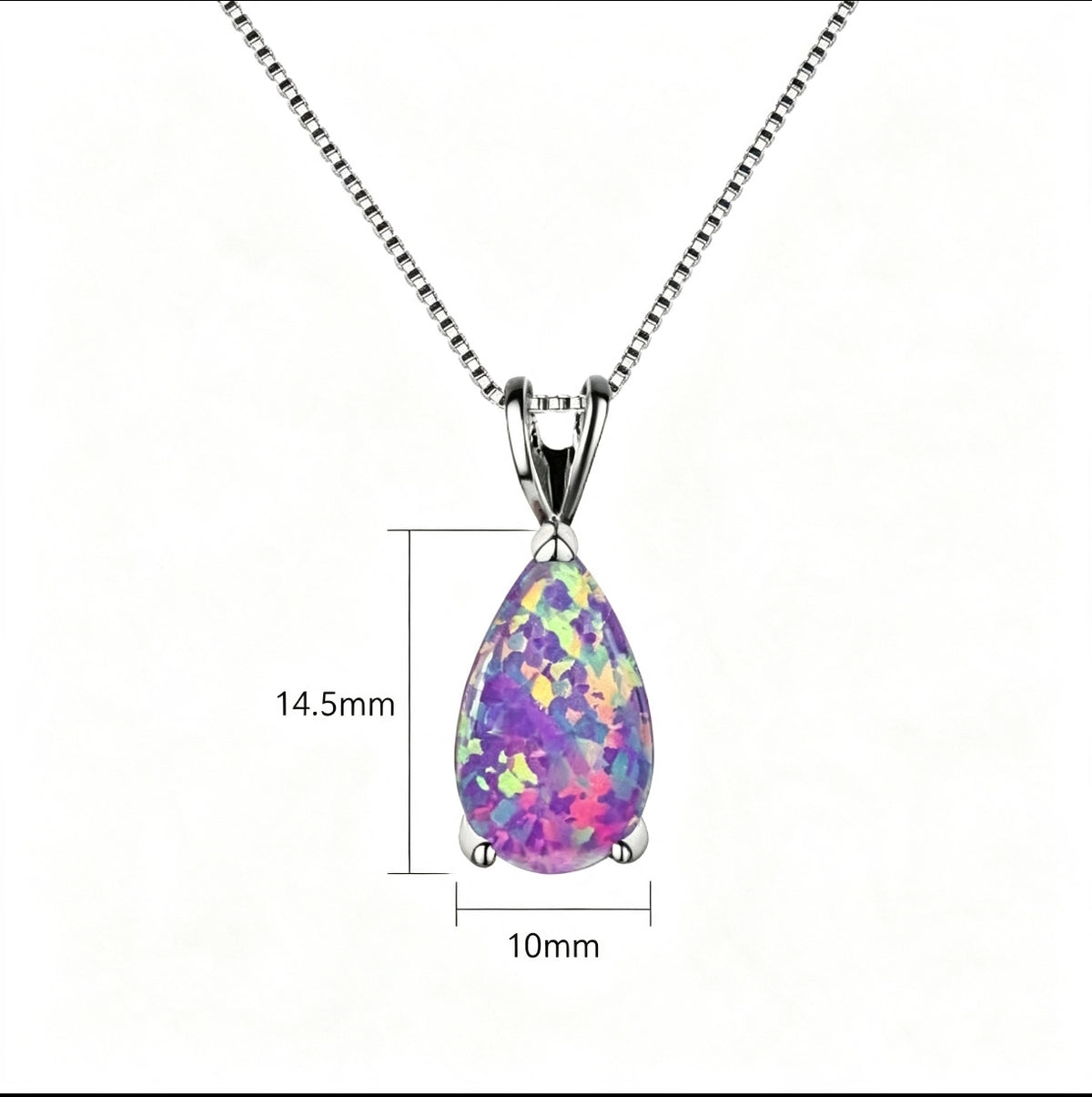 collana placcato in 18K con opale a forma di goccia