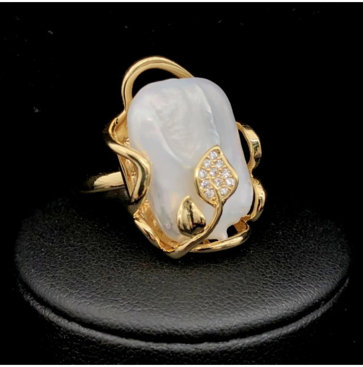 Set di Gioielli di perle barocche naturali 3 Pezzi, Placcato Oro 18K, Stile Francese
