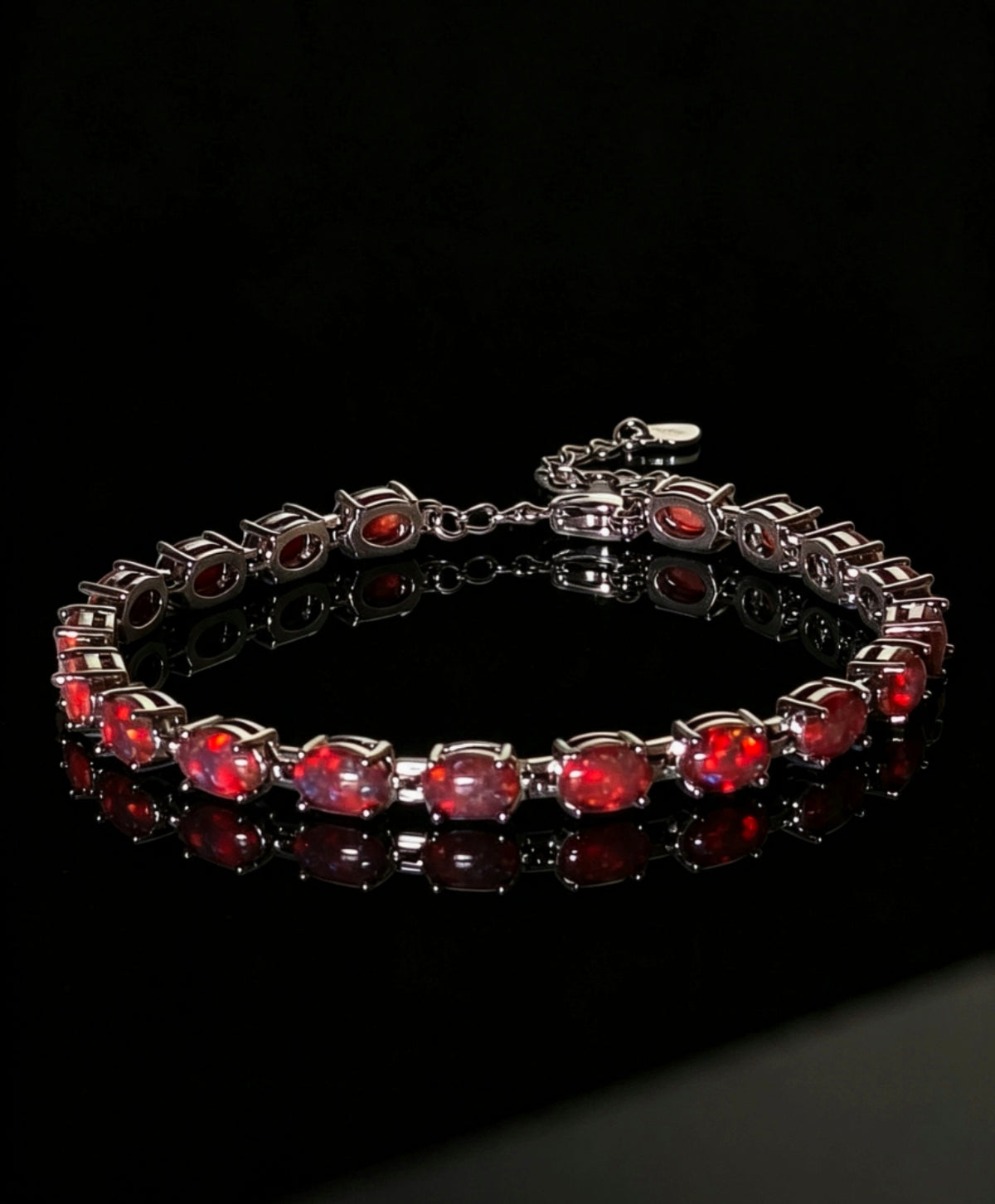 Bracciale con Opale  in Argento 925 Ipoallergenico - 2 Colori. no nichel
