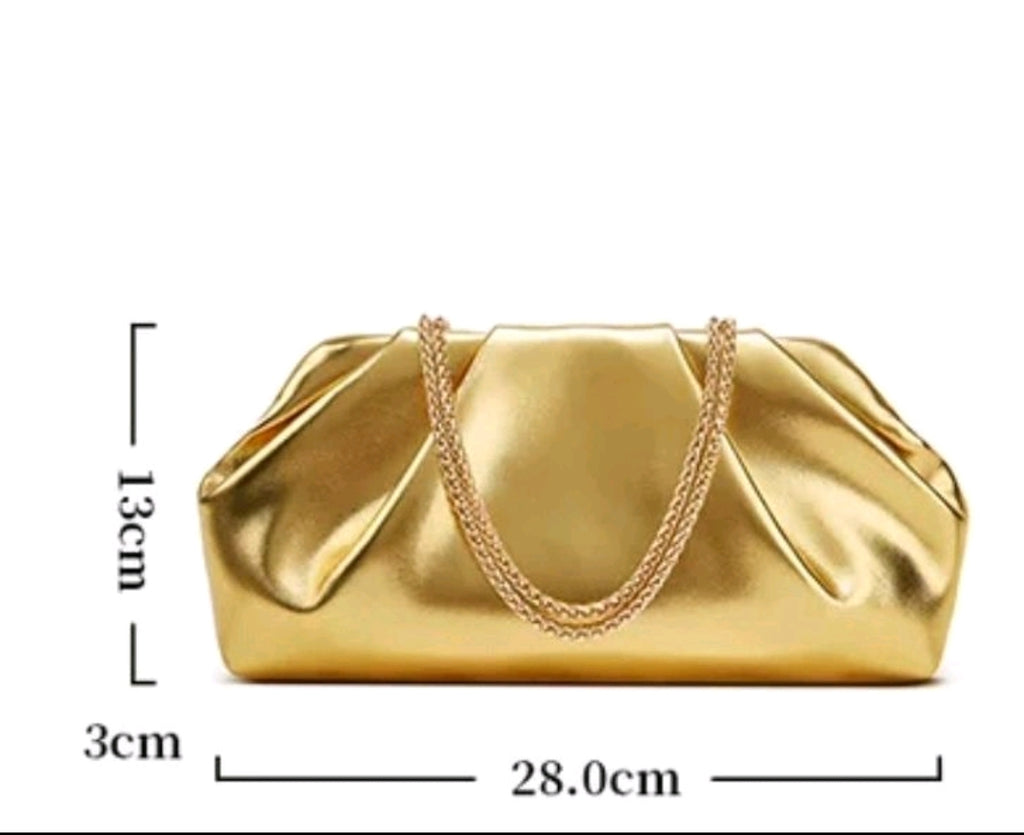 Pochette da Sera a Nuvola con Catena Oro, Borsa a Tracolla