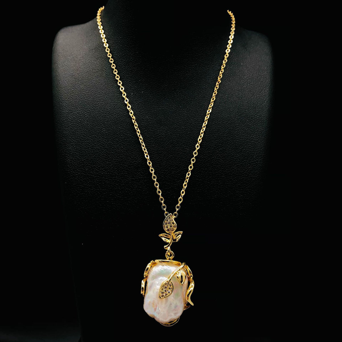 Set di Gioielli di perle barocche naturali 3 Pezzi, Placcato Oro 18K, Stile Francese