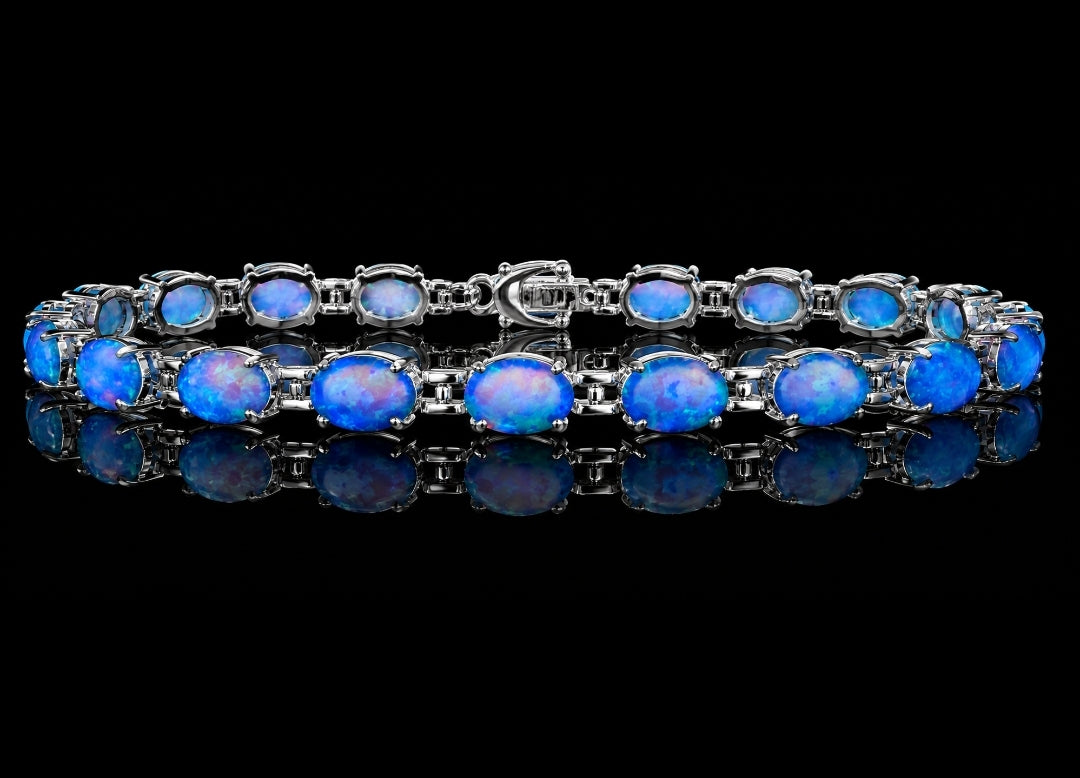 Armband mit Opal aus hypoallergenem 925er Silber - 7 FARBEN - NICKELFREI