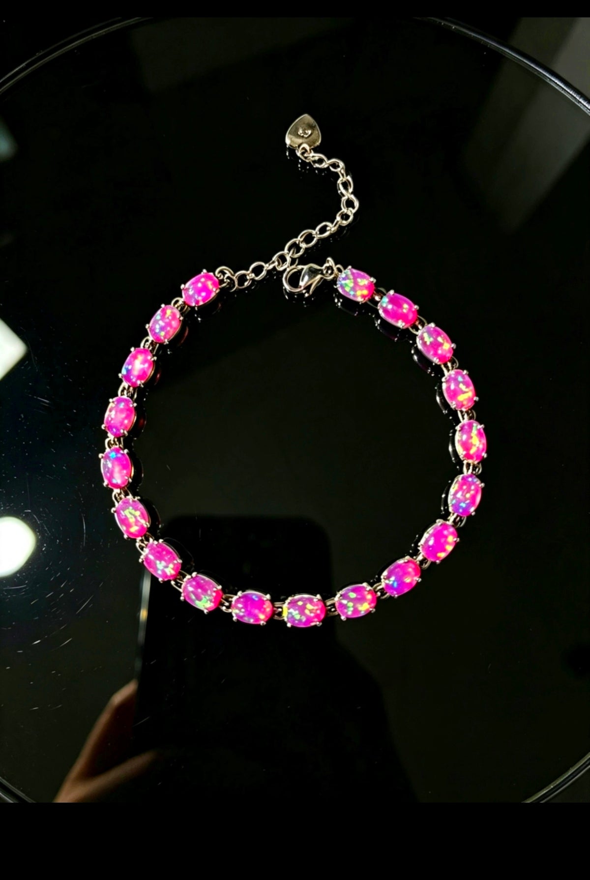Bracciale con Opale in Argento 925 Ipoallergenico - 7 COLORI -