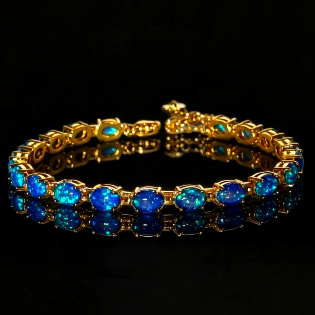 Bracciale con Opale  in Argento 925 Ipoallergenico - 2 Colori. no nichel