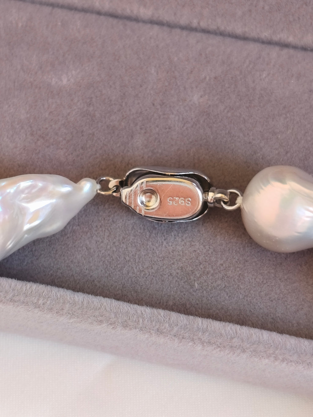 Large natural baroque pearl necklace 16-17mm with s925 sterling silver spring ring clasp, high luster irregular baroque freshwater pearl choker, handmade luxury vintage pearl necklace gift for women