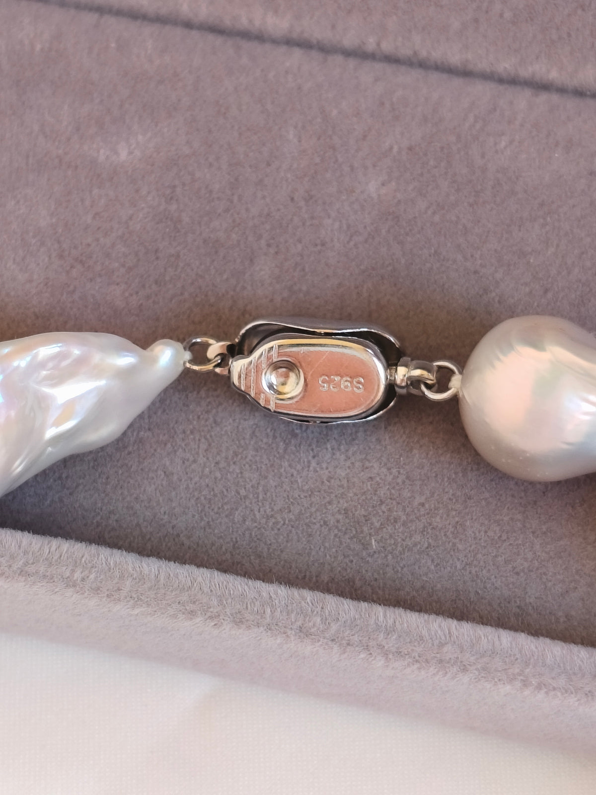 Large natural baroque pearl necklace 16-17mm with s925 sterling silver spring ring clasp, high luster irregular baroque freshwater pearl choker, handmade luxury vintage pearl necklace gift for women
