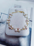 Elegantes Armband Pastell Perlmutt Mix Weiß-Rosa-Violett