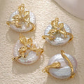 18K gold-plated necklace with natural baroque pearl pendant and real seashell