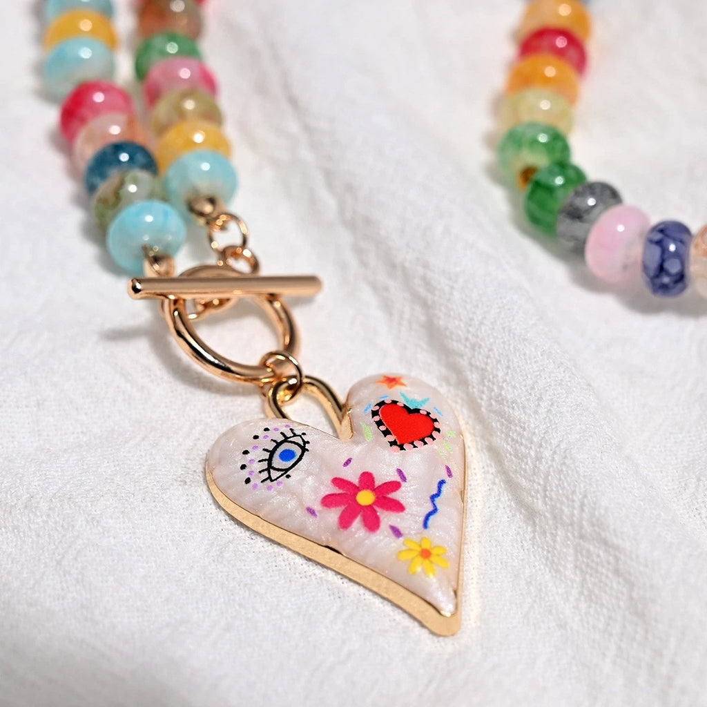 Collana artigianale perline vetro a forma di mais