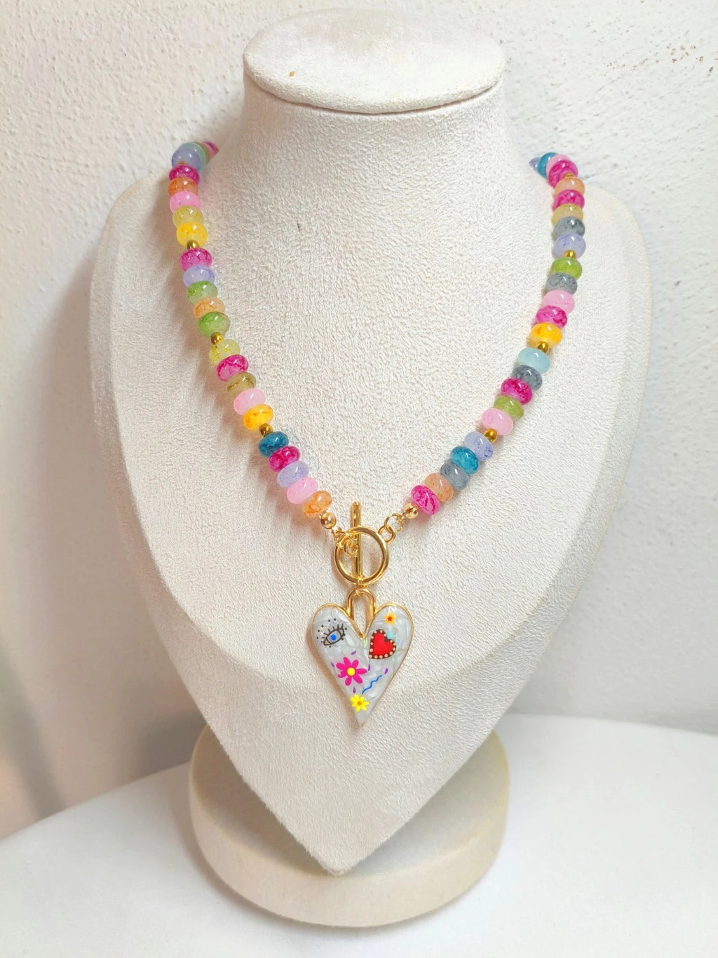 Collana artigianale perline vetro a forma di mais