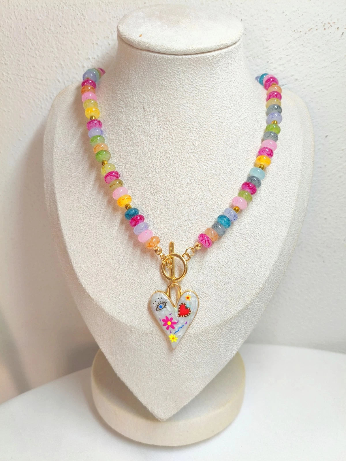 Collana artigianale perline vetro a forma di mais