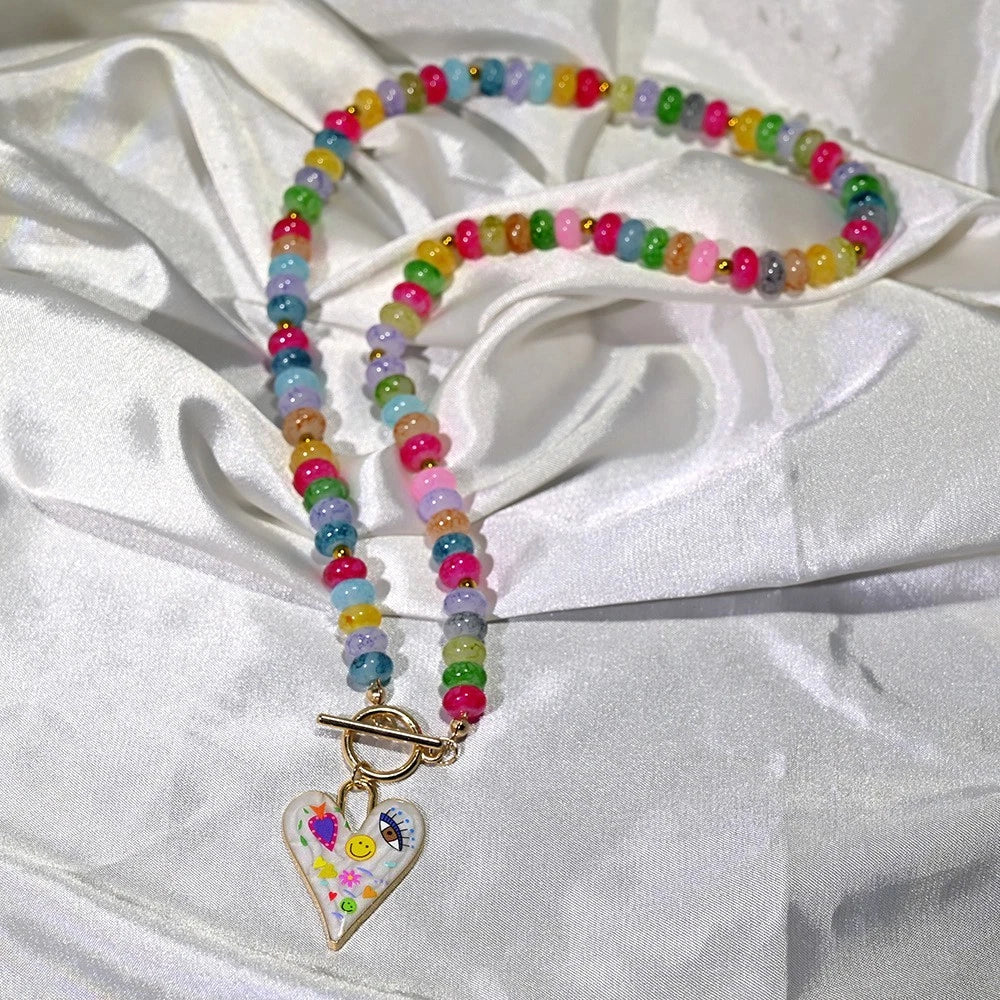 Collana artigianale perline vetro a forma di mais