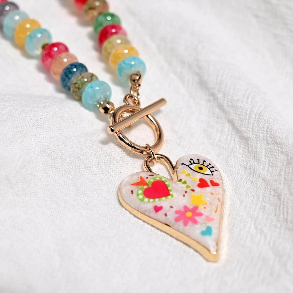 Collana artigianale perline vetro a forma di mais