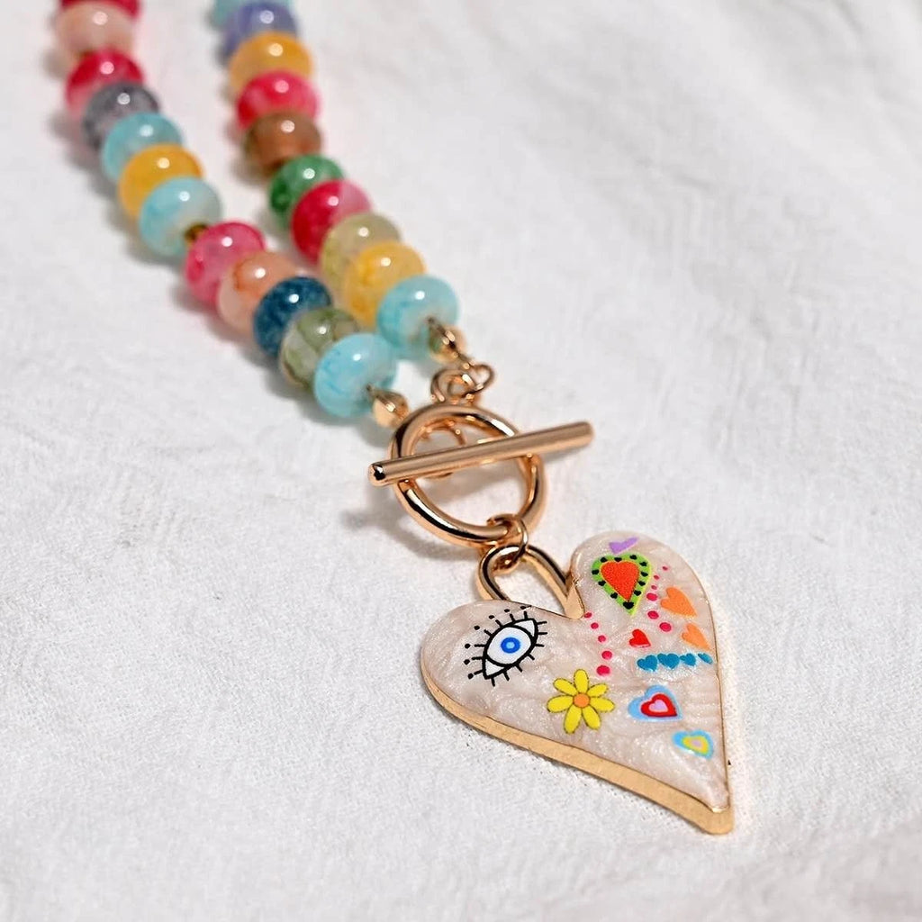 Collana artigianale perline vetro a forma di mais