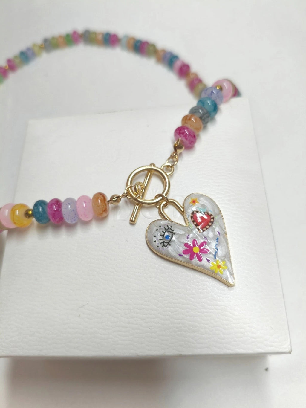 Collana artigianale perline vetro a forma di mais