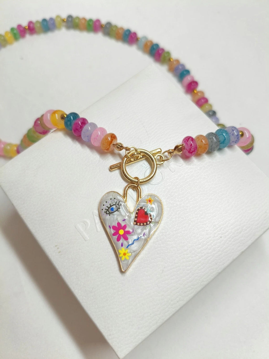 Collana artigianale perline vetro a forma di mais
