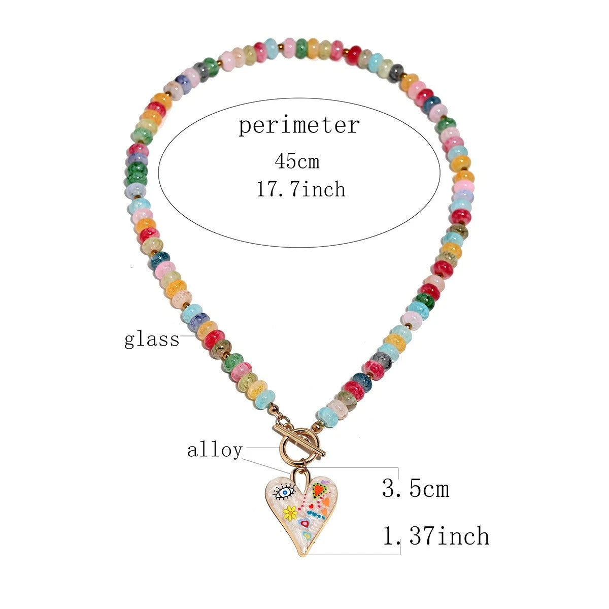 Collana artigianale perline vetro a forma di mais