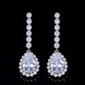 Stylish orecchini di zirconi AAA forma goccia (ago argento)