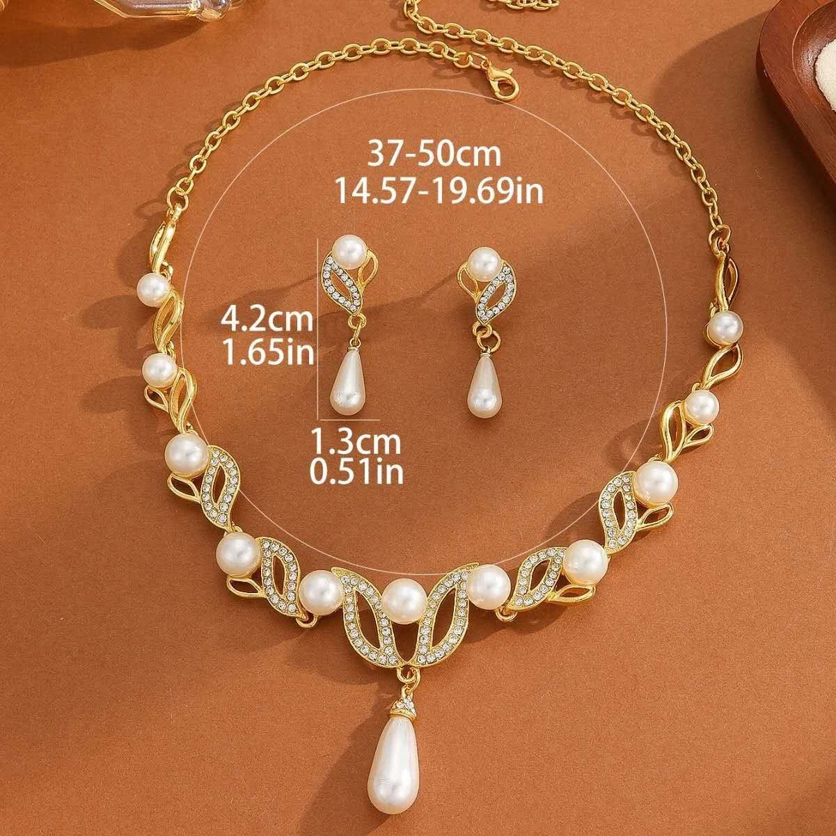 set di cristalli e perle forma goccia 2 pezzi