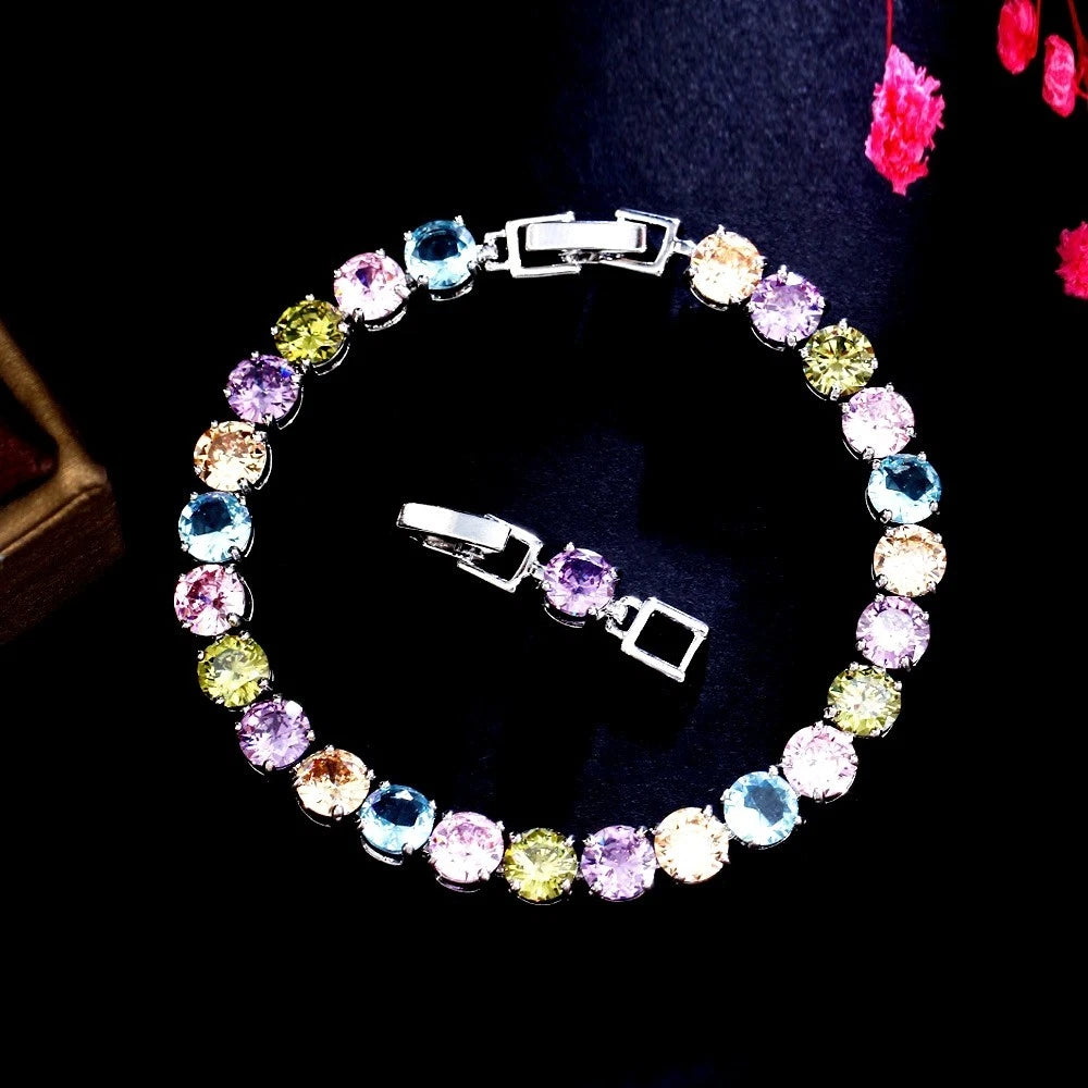 Bracciale con Zirconi AAA - Argento Placcato Ipoallergenico, 2 Colori