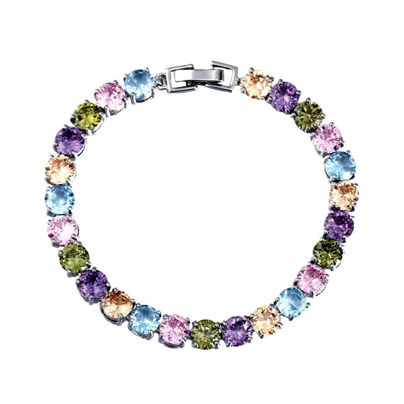 Armband mit AAA-Zirkonia – hypoallergenes versilbertes Material, 2 Farben