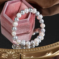Bracciale elastico con perle d'acqua dolce naturali 9mm "Nebbia Argentata"