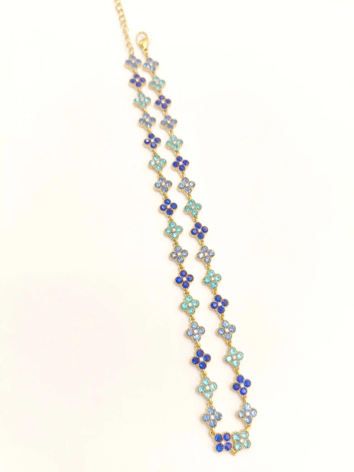 Fashion bracciale in acciaio inox con zirconi forma quadrifoglio [2 varianti]