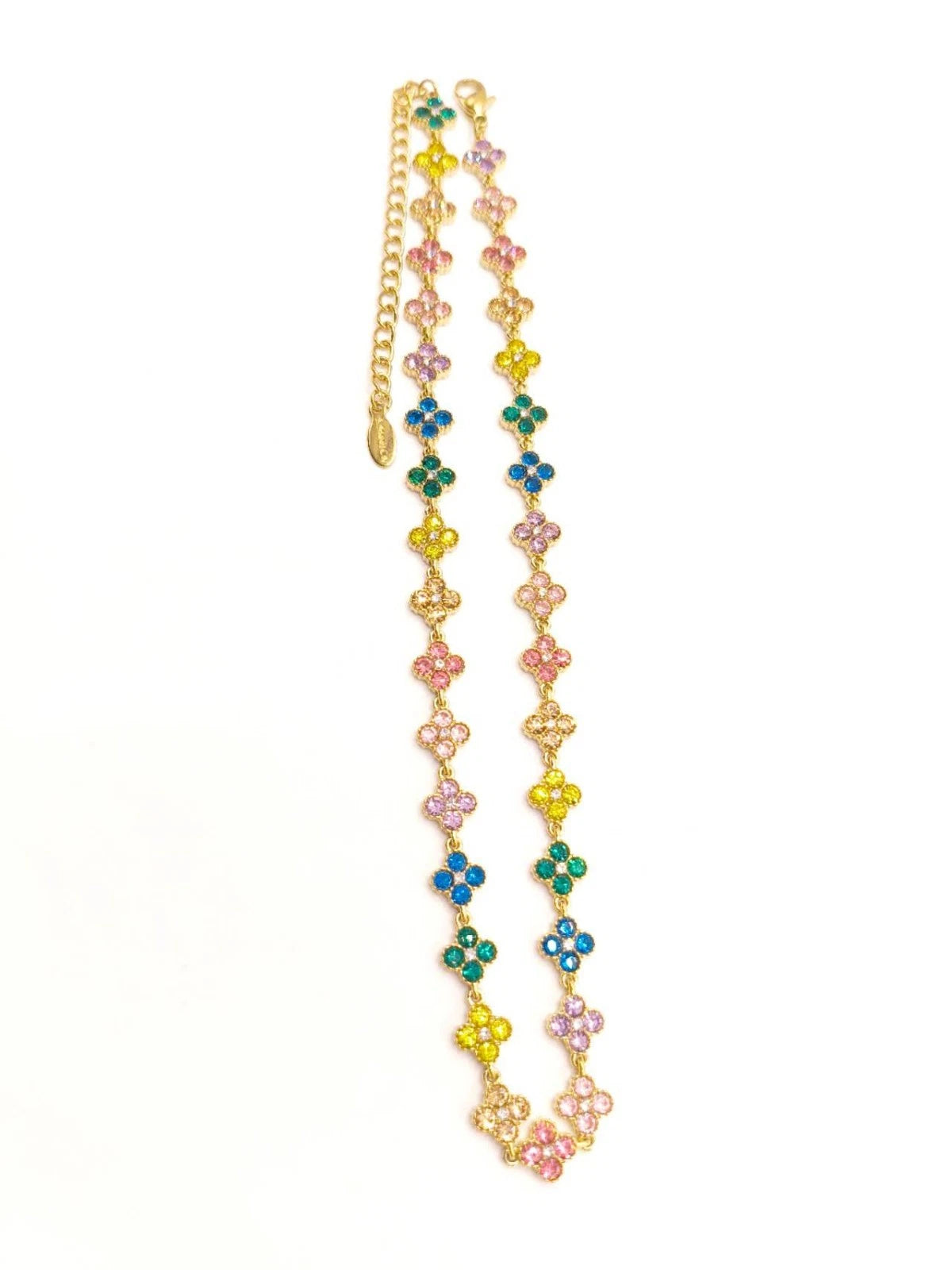 Fashion bracciale in acciaio inox con zirconi forma quadrifoglio [2 varianti]