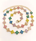 Fashion bracciale in acciaio inox con zirconi forma quadrifoglio [2 varianti]