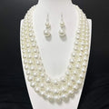 Fashion SET of large multi-layered pearls 2 pieces