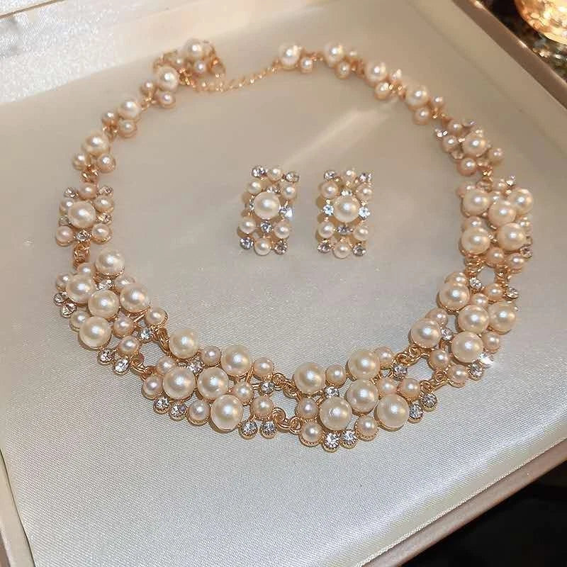 set di perle e cristalli stile francese 2 pezzi
