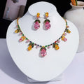 fashion set di zirconi colorati motivi floreali 2 pezzi