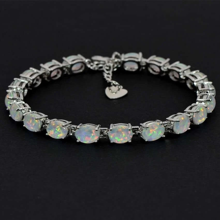 Armband mit Opal aus hypoallergenem 925er Silber - 7 FARBEN - NICKELFREI