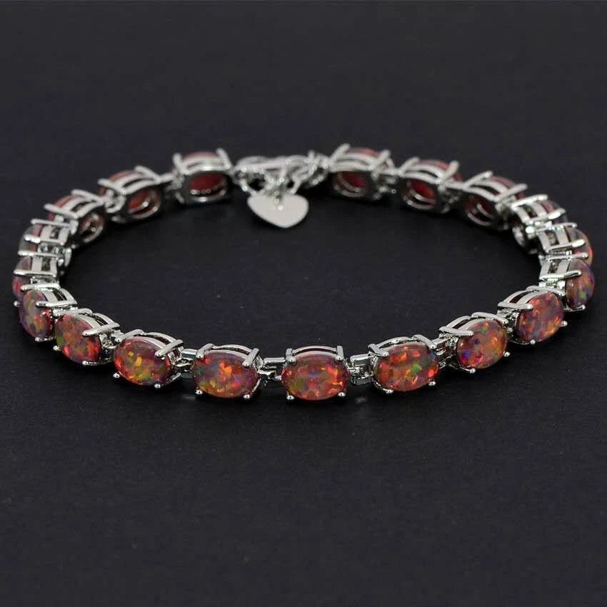 Armband mit Opal aus hypoallergenem 925er Silber - 7 FARBEN - NICKELFREI