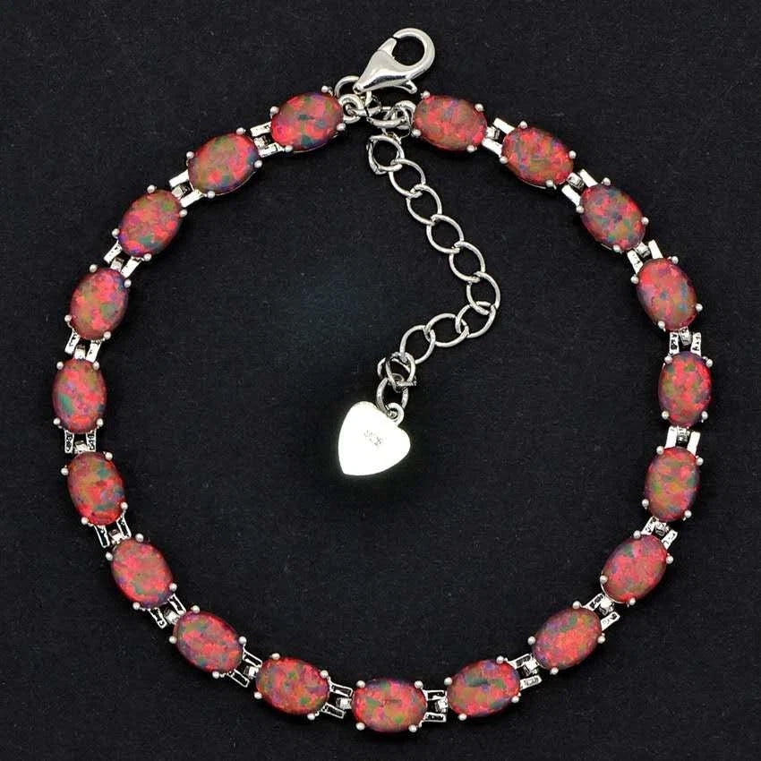 Armband mit Opal aus hypoallergenem 925er Silber - 7 FARBEN - NICKELFREI
