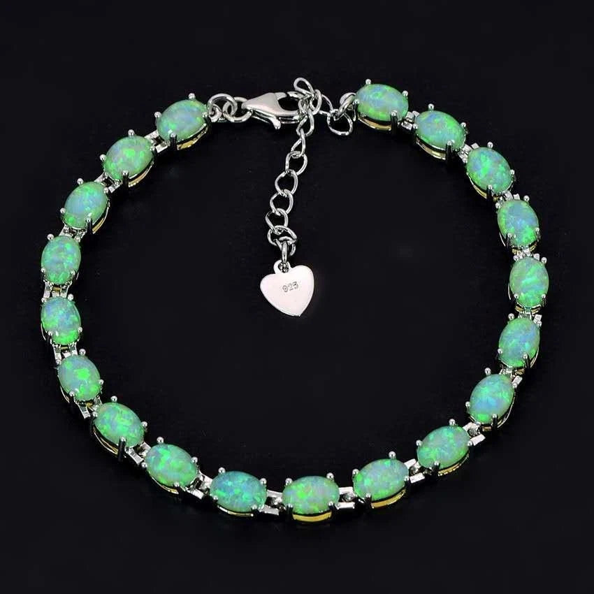 Armband mit Opal aus hypoallergenem 925er Silber - 7 FARBEN - NICKELFREI