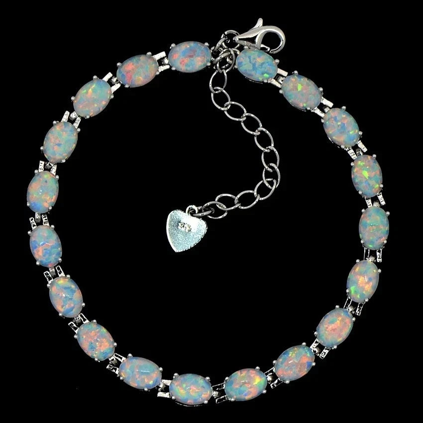 Armband mit Opal aus hypoallergenem 925er Silber - 7 FARBEN - NICKELFREI