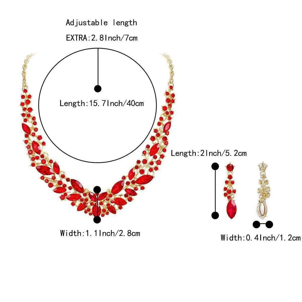 Set collana orecchini zircone AAA cristalli, gioiello da cerimonia donna
