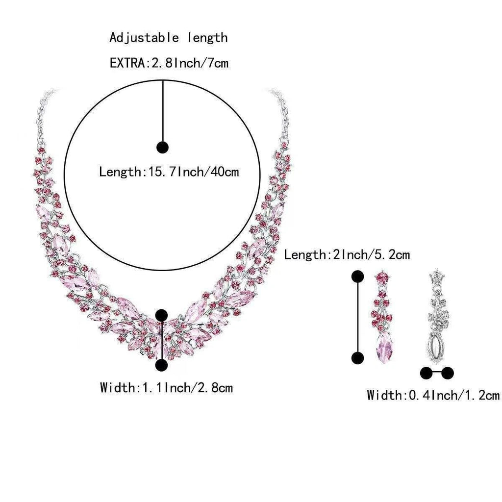 Set collana orecchini zircone AAA cristalli, gioiello da cerimonia donna