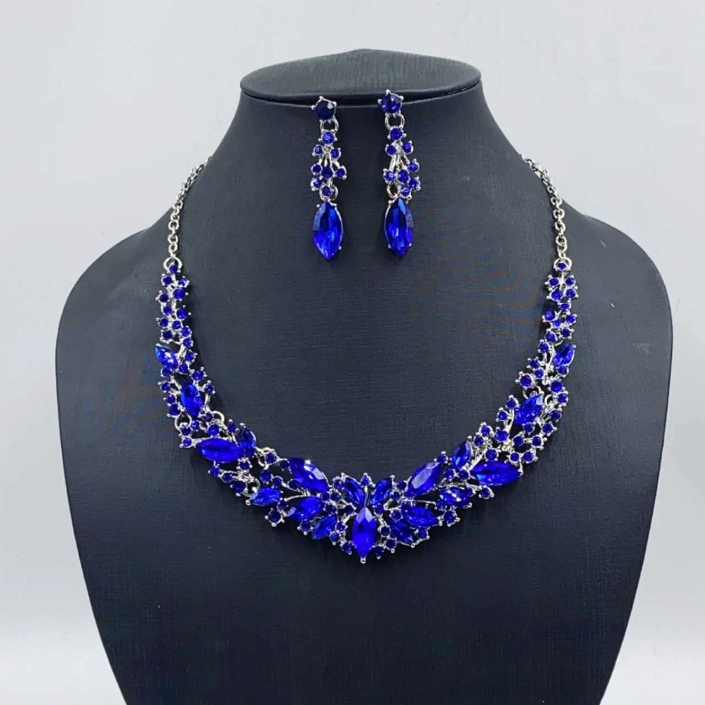 Set collana orecchini zircone AAA cristalli, gioiello da cerimonia donna