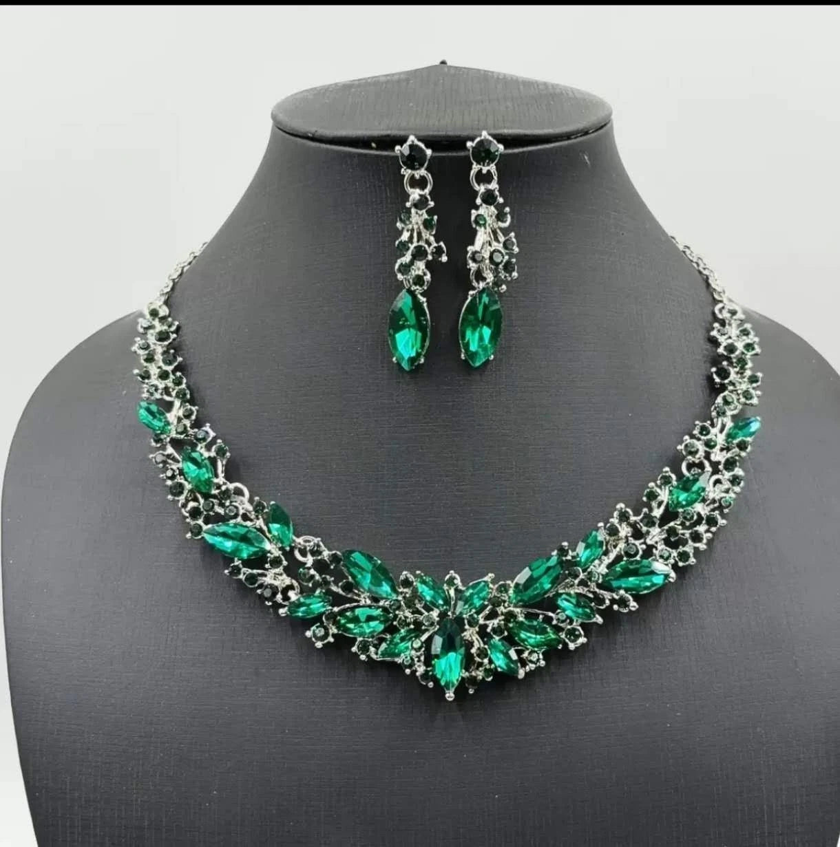 Set collana orecchini zircone AAA cristalli, gioiello da cerimonia donna