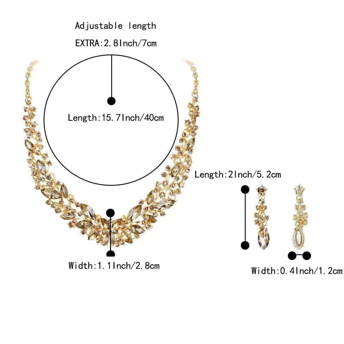Set collana orecchini zircone AAA cristalli, gioiello da cerimonia donna