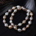Bracciale con perle a chicco di riso colorate, stile francese con perline dorate